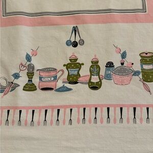 Vintage Cotton Kitchen Tablecloth 43“ X 50“ Super Nice!